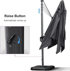 PURPLE LEAF 11.5' X 11.5' Telescopic Patio Umbrella - Image 3