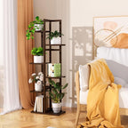 6 Tier Bamboo Plant Stand Indoor, Wood Tall Flower Holder Corner Tiered Plant - Image 4