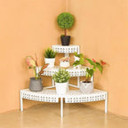 aboxoo 3 Tier Plant Stand Semi-Circular Flower Pot Organizer Rack Quarter Round - Image 5