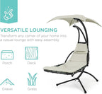 Best Choice Products Outdoor Hanging Curved Steel Chaise Lounge Chair Swing - Image 6