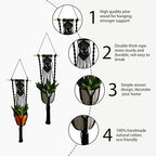 Artilady Black Plant Hanger Macrame Hanging Planter - Image 3