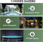 Aoxun Outdoor Gazebo for Patio 8x8 Metal Frame Canopy - Image 7