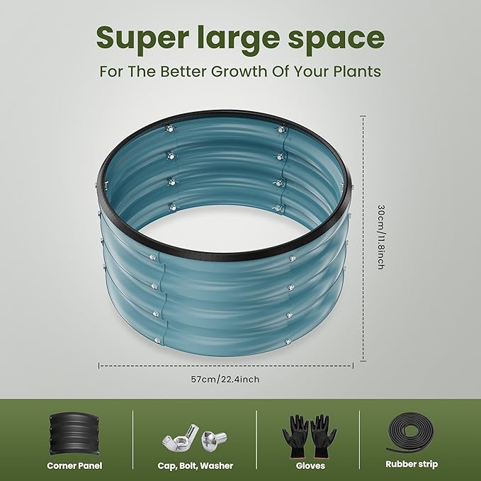 ZXZYHFTY Round Galvanized Raised Garden Bed kit, Round Large Metal Raised - Image 5