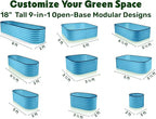 9-in-1 Galvanized Steel Raised Garden Bed // 8×2×1.5 ft Modular Planter - Image 2