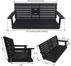 Poly Lumber 3-Seat Porch Swing, HIPS 5-Feet Bench Swing - Image 2