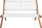 SAFAVIEH Outdoor Collection Kobina Natural Acacia Wood/White Rope Foldable Bench by SAFAVIEH