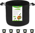 5-Pack 5 Gallon Plant Grow Bags, Heavy Duty Aeration Fabric Pots by OPPOLIFE