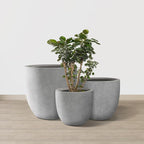 Kante 20", 13.4" Dia Round Concrete Planters, Outdoor Indoor Modern Decorative - Image 2