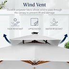 Best Choice Products 10ft Square Cantilever Patio Umbrella w/Base Included - Image 7