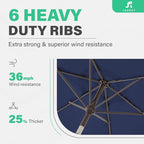 JEAREY 7.5FT Patio Umbrella Outdoor Market Umbrella - Image 8
