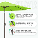 JEAREY 9FT Outdoor Patio Umbrella Outdoor Table Umbrella - Image 2