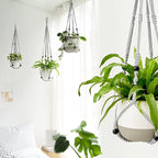 Mkono 3 Pack Macrame Plant Hangers Indoor Different Size Hanging Planter Basket - Image 2