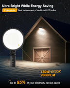 LED Barn Light 2 Packs, 150W 20000LM Yard Area Lights Dusk to Dawn Outdoor - Image 2