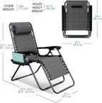 Nestl Zero Gravity Chairs Set of 6, Patio Lounge Chair Outdoor - Image 3