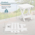 LUE BONA Small Outdoor Folding Side Table, HDPS Outside End Table - Image 3