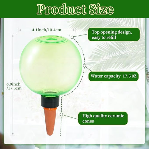 3pcs Large Plant Self Watering Globes, 17.5 oz Plastic Water Bulbs Top Fill - Image 2