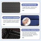 7 Pieces Outdoor Patio Furniture Set, Outdoor Wicker Sectional - Image 3