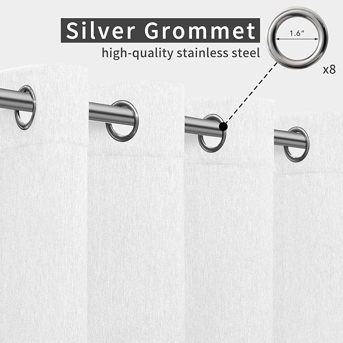 Easy-Going Linen Look Outdoor Curtains Waterproof Windproof Porch Curtains - Image 3