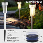 Mancra Solar Lights Outdoor Waterproof, 8 Pack Stainless Steel Tungsten Bulb - Image 3