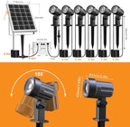 MEIKEE 6 in 1 Solar Spotlights Outdoor, 6W/6V Solar Powered Landscape Lights - Image 7