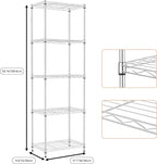 5 Tiers Shelf Metal Storage Shelves Wire Rack Closet Organizers - Image 3