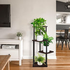 4 Tier Plant Stand Indoor, Thickened Metal Wood Corner Plant Shelf Stands - Image 7