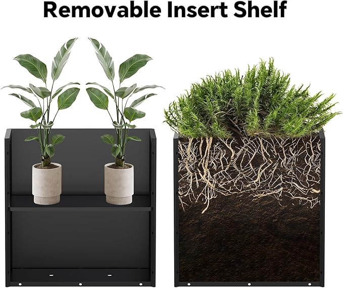 24 Inch Tall Outdoor Planter 24Hx24Lx12W Metal Planter Box - Image 3