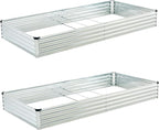 8x4x1ft Galvanized Raised Garden Bed, Outdoor Planter Box Metal Patio Kit by Foxlang