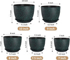 Plant Pots 10/9/8/7.5/7 inch Set of 5, Flower Pots - Image 2