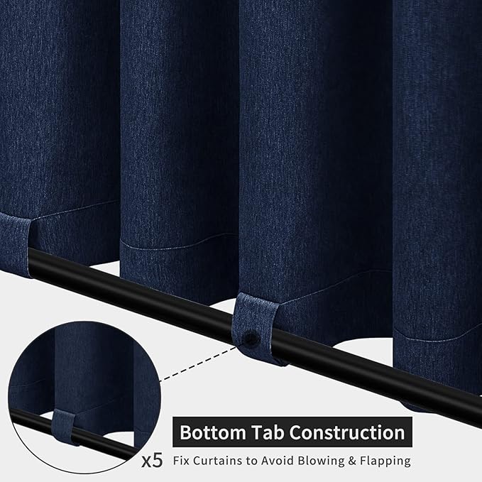 Easy-Going Linen Look Outdoor Curtains Waterproof Windproof Porch Curtains - Image 4