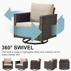 Belord 7 Piece Outdoor Furniture Patio Wicker Sofa Set, Oversize Outdoor Swivel - Image 5