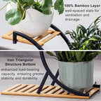 Bamboo 4-Tier Plant Stand Rack Multiple Flower Pot Holder Shelf Indoor Outdoor - Image 4