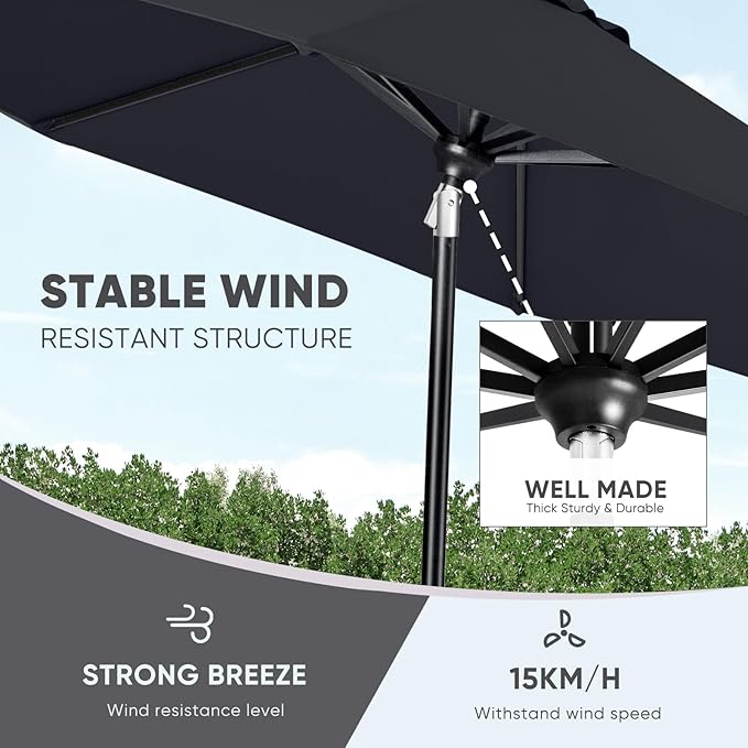 Tempera Patio Market Outdoor Table Umbrella - Image 6