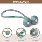 Hion Magnetic Curtain Tiebacks Gray Blue 6 Pack, Curtain Tiebacks Buckles - Image 2