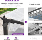 PURPLE LEAF 10' x 10' Aluminum Outdoor Pergola Wind-Resistant Retractable - Image 3