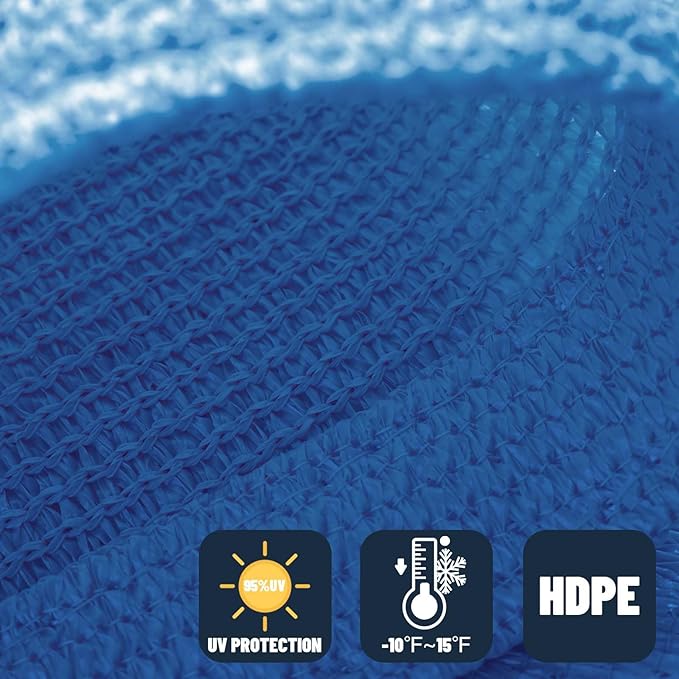 SUNNY GUARD Sun Shade Sail 12'x12'x12' Triangle Blue UV Block Sunshade - Image 4