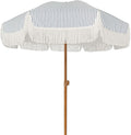 AMMSUN 7ft Patio Umbrella with Fringe Outdoor Tassel Umbrella UPF50+ Premium by AMMSUN