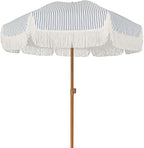 AMMSUN 7ft Patio Umbrella with Fringe Outdoor Tassel Umbrella UPF50+ Premium by AMMSUN