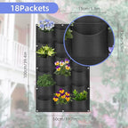 18 Pockets Hanging Planter Bags, Hanging Vertical Wall Mounted Plant Planting - Image 3