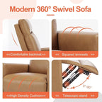 Sweetcrispy Recliner Chair, 360 Swivel Rocker Chair - Image 6