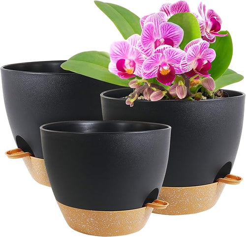 10/9/8 inch Medium Self Watering Pots, Plant Pots by WSMKSZ