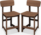 SERWALL Outdoor Bar Stools Set of 2, All Weather HDPE 25" Counter Height Bar by SERWALL