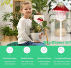 4 PCS Glass Mushroom Plant Watering Globes, 230 ML Large Self Watering Planter - Image 3
