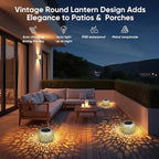 Solar Lanterns Outdoor Waterproof: 2 Pack White Hollow Out Metal Solar Lights - Image 5