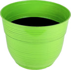Garden Elements Indoor/Outdoor Glazed Brushed Happy Plastic Planter, Bright - Image 3