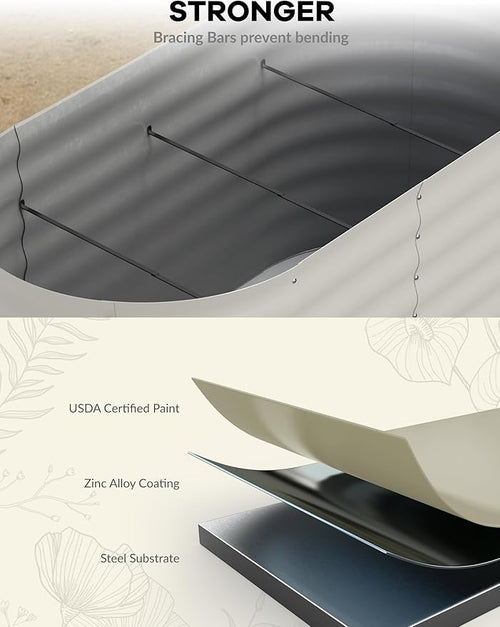 2 Pcs Raised Garden Beds Outdoor 8x2x2 ft - Image 2