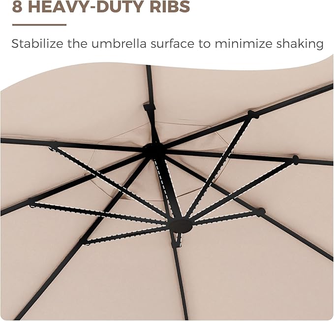 Grand patio 12FT Offset Umbrella Outdoor Round Aluminum Cantilever Umbrella - Image 6