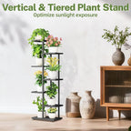 iDavosic.ly Plant Stand Indoor Outdoor, 6-Tier Tall Metal Flower Shelf - Image 6