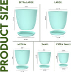 Utopia Home - Plant Pots Indoor - 7/6.6/6/5.3/4.8 Inches Flower Pots - Image 2