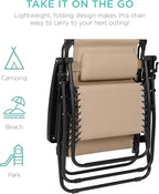Best Choice Products 30” Wide Folding Zero Gravity Outdoor Recliner Patio - Image 9